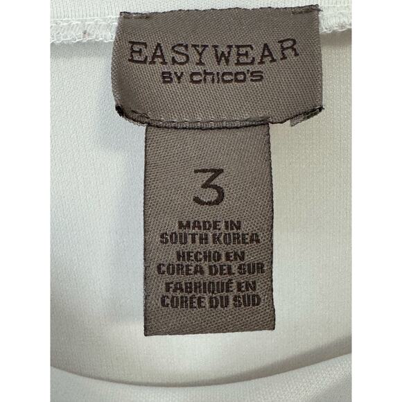 Chicos Easywear 3 light gray 3/4 sleeves with open detailing & tie up cuffs - Picture 3 of 9